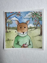 Load image into Gallery viewer, Herbie in the Orchard: Wild Wood Collection, 10x10cm Original Watercolour Artwork
