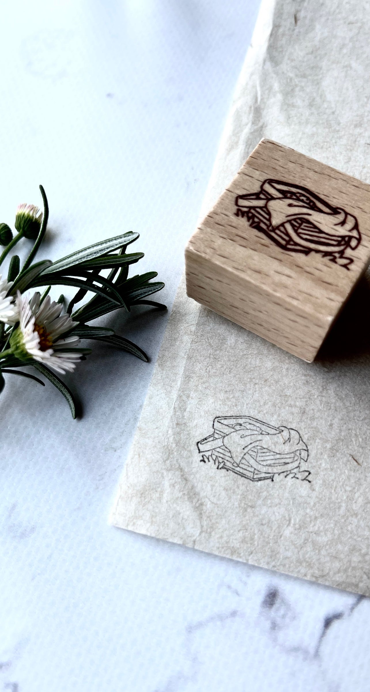Picnic Basket Rubber Stamp