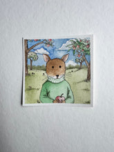 Load image into Gallery viewer, Herbie in the Orchard: Wild Wood Collection, 10x10cm Original Watercolour Artwork
