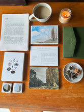 Load image into Gallery viewer, Tea and Toast letter subscription bundle with handwritten style letter, illustrated postcard and writing prompts card plus extra stationery
