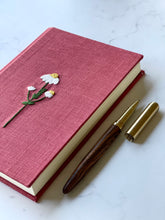 Load image into Gallery viewer, Notebook Raspberry with Daisy Embroidery Fabric Handmade
