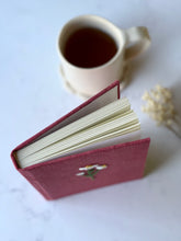 Load image into Gallery viewer, Notebook Raspberry with Daisy Embroidery Fabric Handmade
