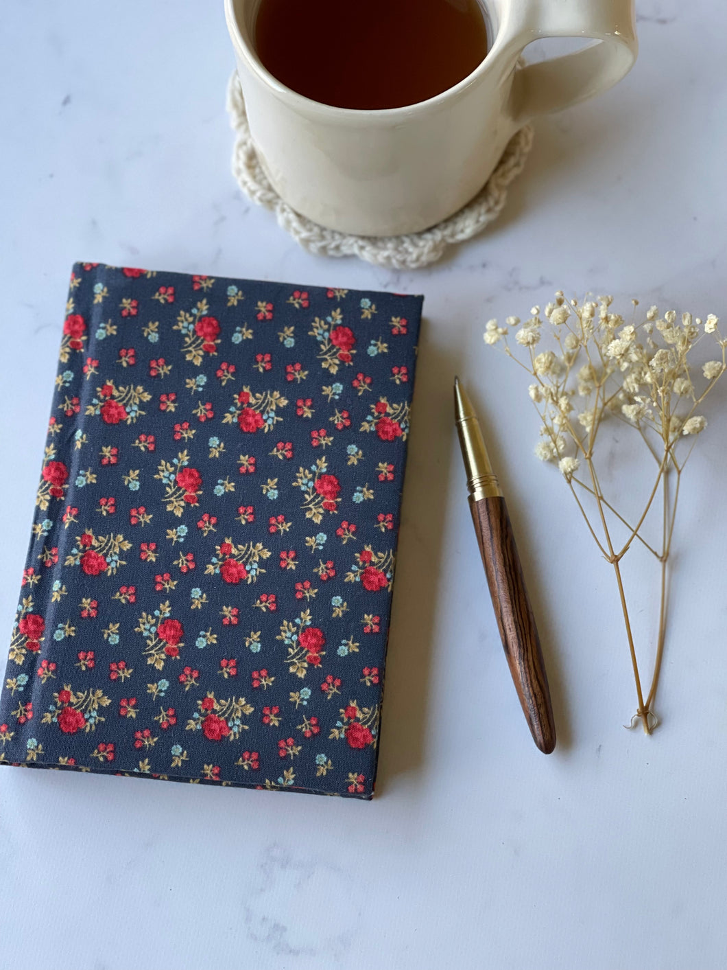 Letter Writers Notebook A6 Navy Fabric Handmade