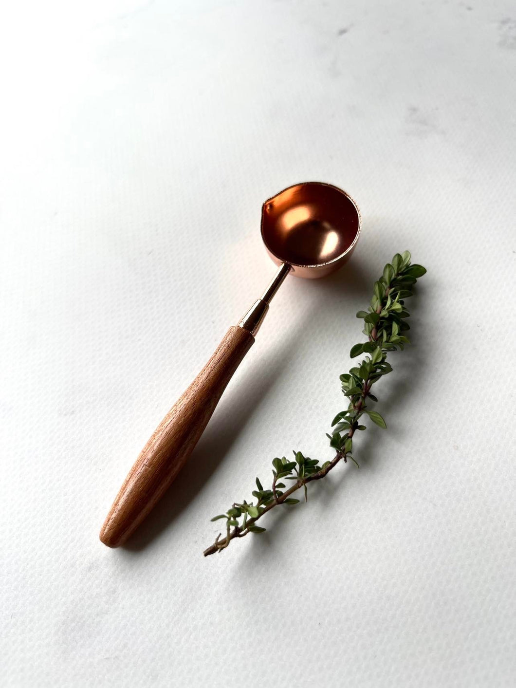Wax Melting Spoon - Rose Gold and Wood