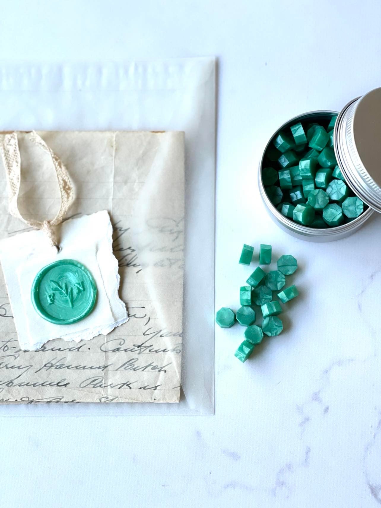 Wax Beadlets - Teal Green